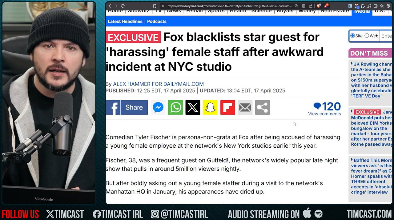 Fox News REMOVES Guest Over HARASSMENT Of Female Staff, Tyler Fischer REMOVED