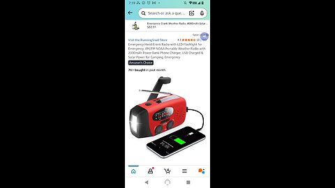 Emergency Radio with LED Flashlight and AM/FM NOAA Portable Weather Radio with 2000mAh Power