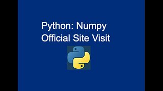 44. Numpy Official Site Visit