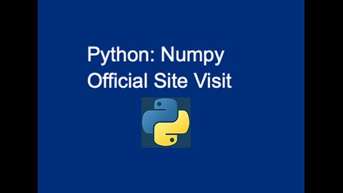44. Numpy Official Site Visit