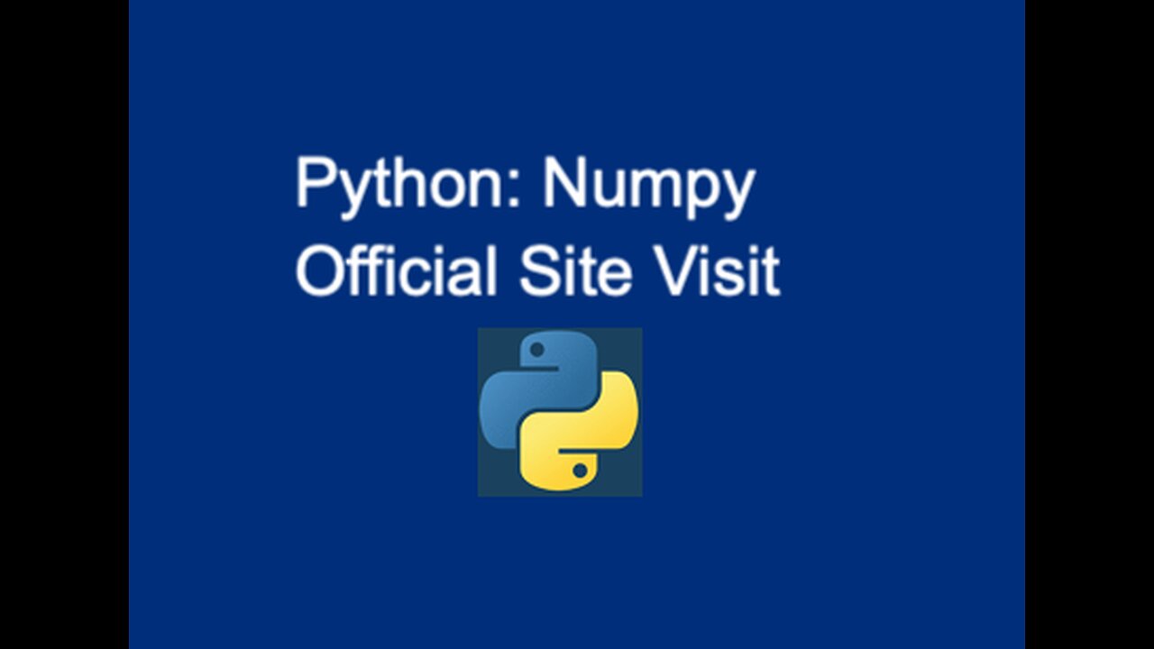 45. Numpy Official Site Visit
