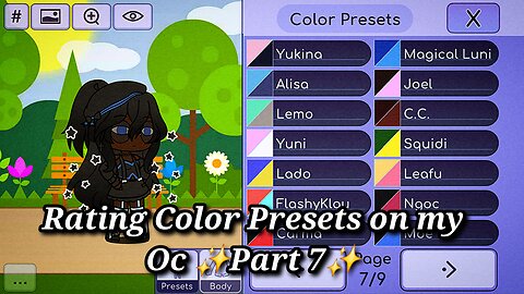 Rating Color Presets on my Oc ✨️Part 7✨️