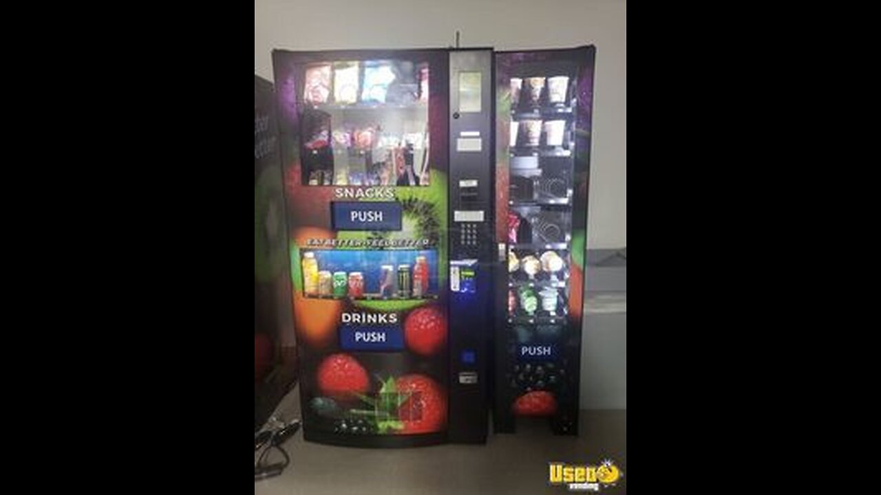 (4) 2024 HealthyYou HY2100 Combo Vending Machines with 1 Entree Merchandiser on Location