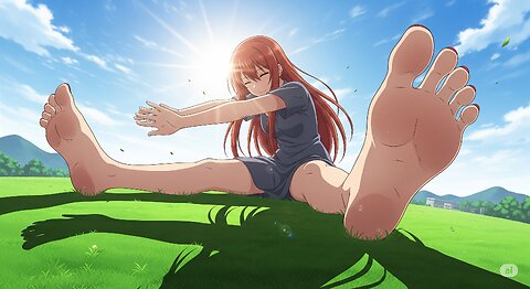 Gentle Anime Giantess Feet | Stunning Giant Women Illustrations for Relaxation & Aesthetic Lovers