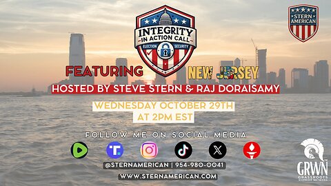 ELECTION INTEGRITY CALL – WED, OCT 29 · 2 PM EST | FEATURING NEW JERSEY
