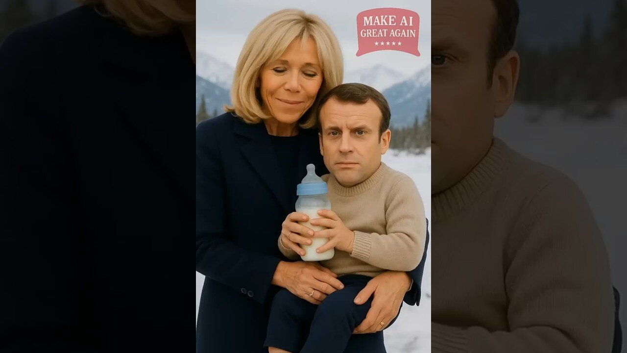 Feeding Time Fail_ Baby Macron Soaks Brigitte! #macron #brigitte #memes
