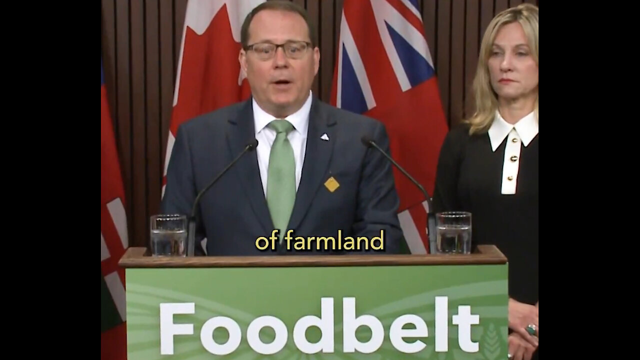 “Protect Our Food Act" to create a Foodbelt that would permanently protect Ontario's farmland