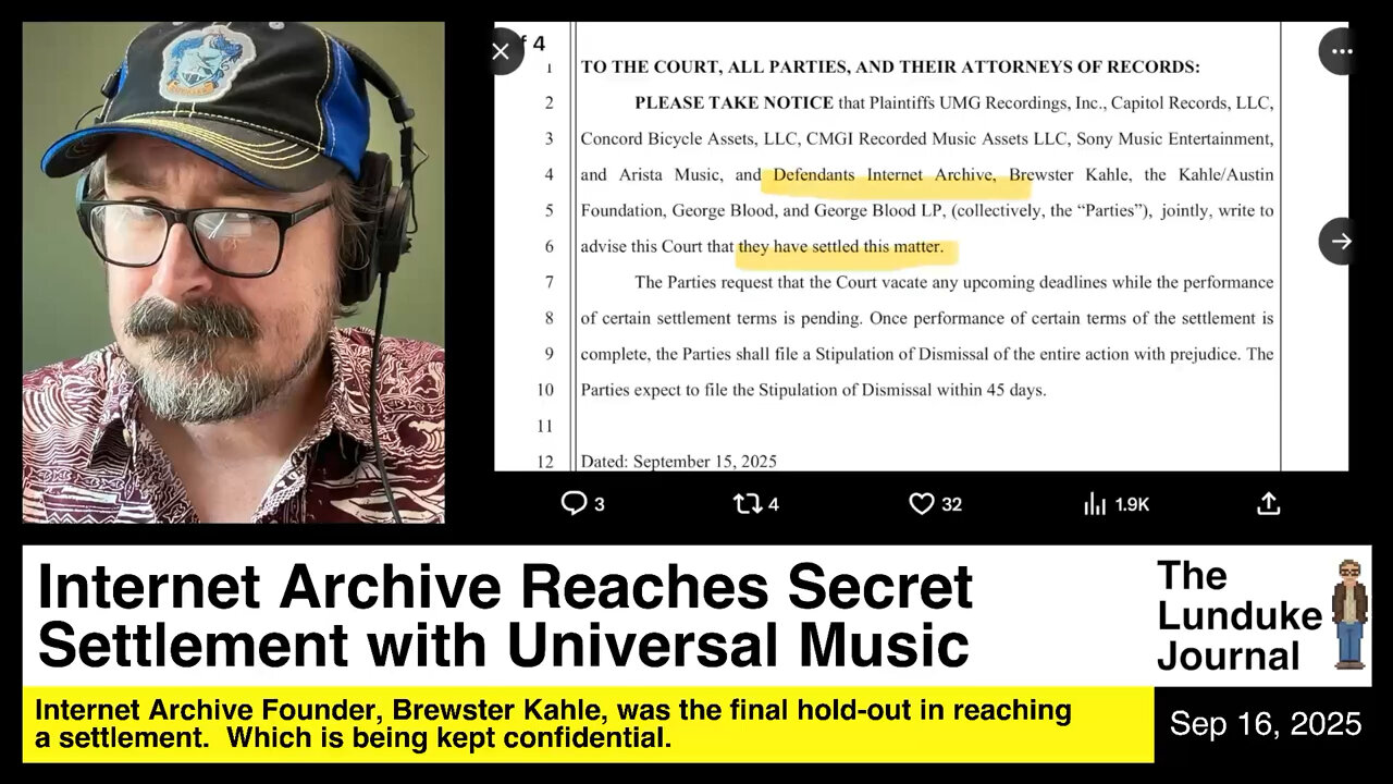 Internet Archive Reaches Secret Settlement with Universal Music