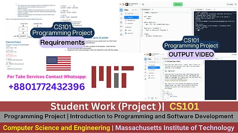 Student Work(Project)|CS101 Programming Project– Software Fundamentals Project Work Video |MIT