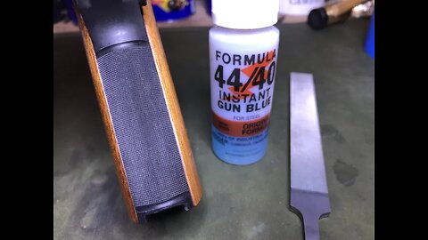 Hand Checkering and Bluing a 1911 Front Strap with 40LPI
