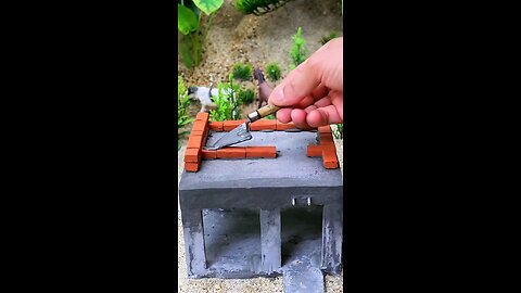 The process of building a brick house.