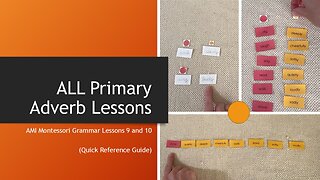 All Adverb Lessons: Quick Reference Guide for AMI Primary Montessori