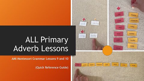 All Adverb Lessons: Quick Reference Guide for AMI Primary Montessori
