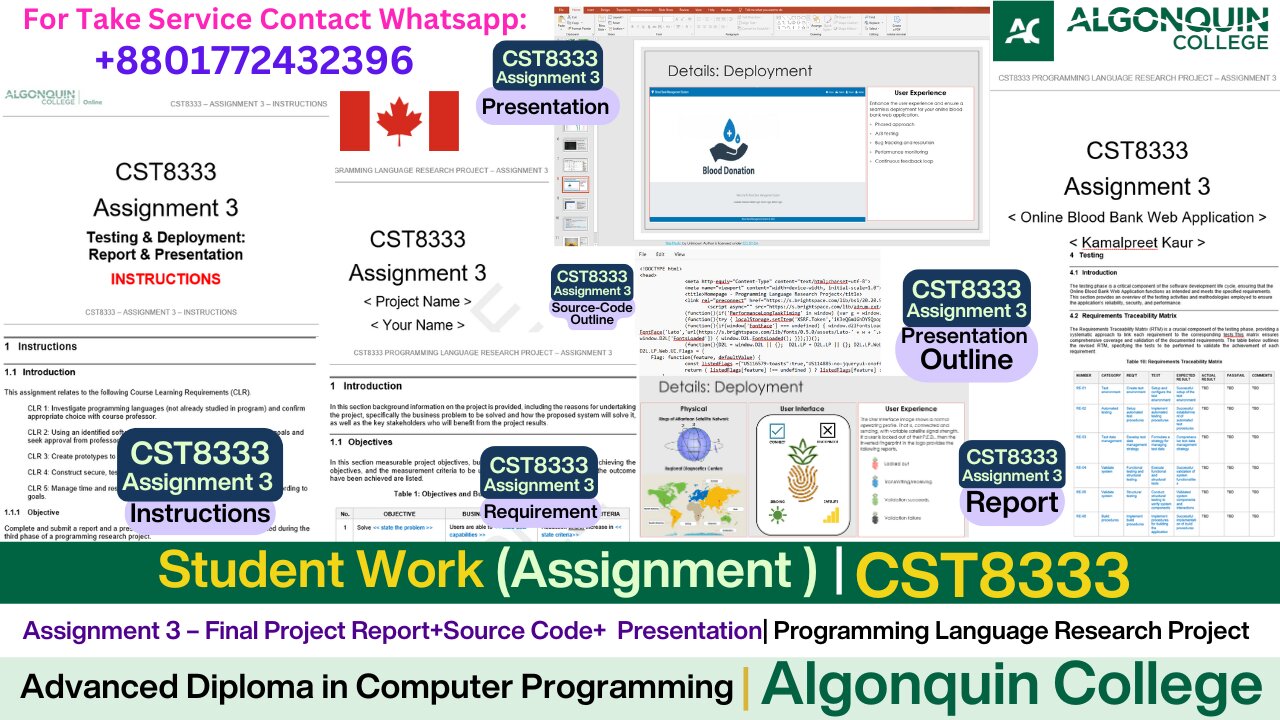 Client Work (Assignment) |CST8333_ Assignment Android App with Java | Algonquin College