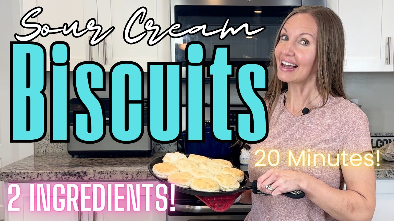 2-Ingredient Biscuits Ready in 20 Minutes – Easy Biscuit Recipe -Two Ingredient Sour Cream Scones!