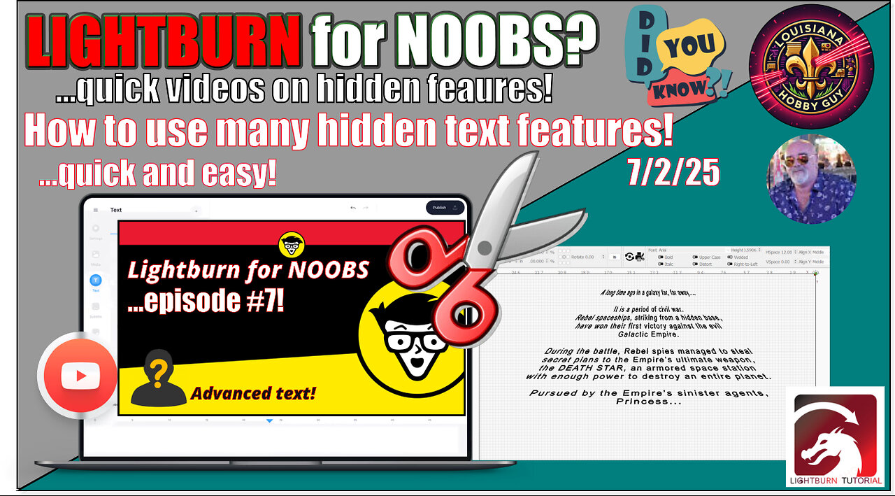 😲 Discovering all of the text tool features in Lightburn!