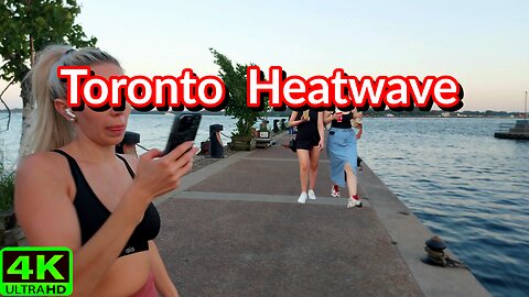 【4K】Toronto Heatwave Walk: Scorching Downtown Waterfront 🏖 Canada 🇨🇦