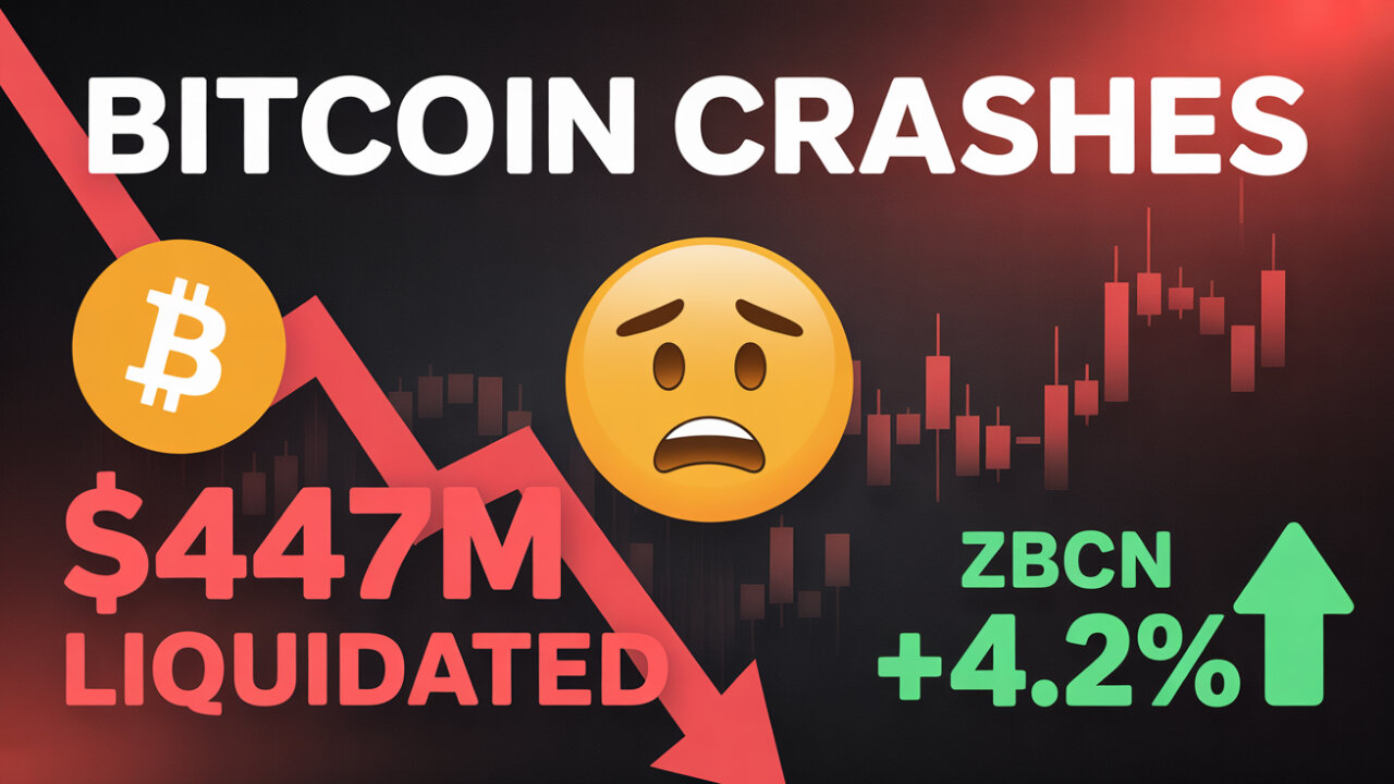 BITCOIN CRASHES $118K: $447M LIQUIDATED But ZBCN PUMPS 4.2% - Crypto Market Analysis