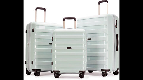 PP material 3-piece expandable luggage sets with Spinner Wheels