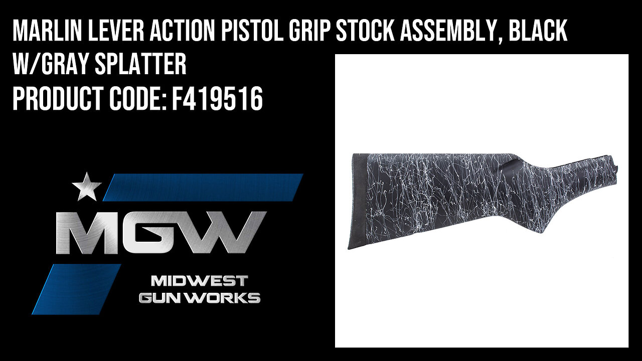 Marlin Lever Action Pistol Grip Stock Assembly, Black w/Gray Splatter - F419516