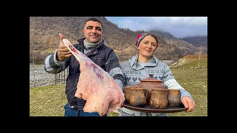 Traditional Azerbaijani Cooking PITI (Lamb Stew) Outdoor Nature Cooking