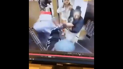 Three unhinged women ganged up on the guy and naturally got knocked out cold