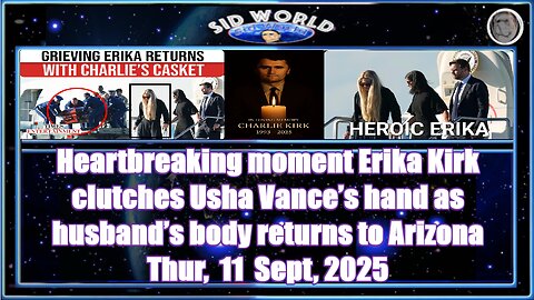Heartbreaking moment Erika Kirk clutches Usha Vance’s hand as husband’s body returns to Arizona