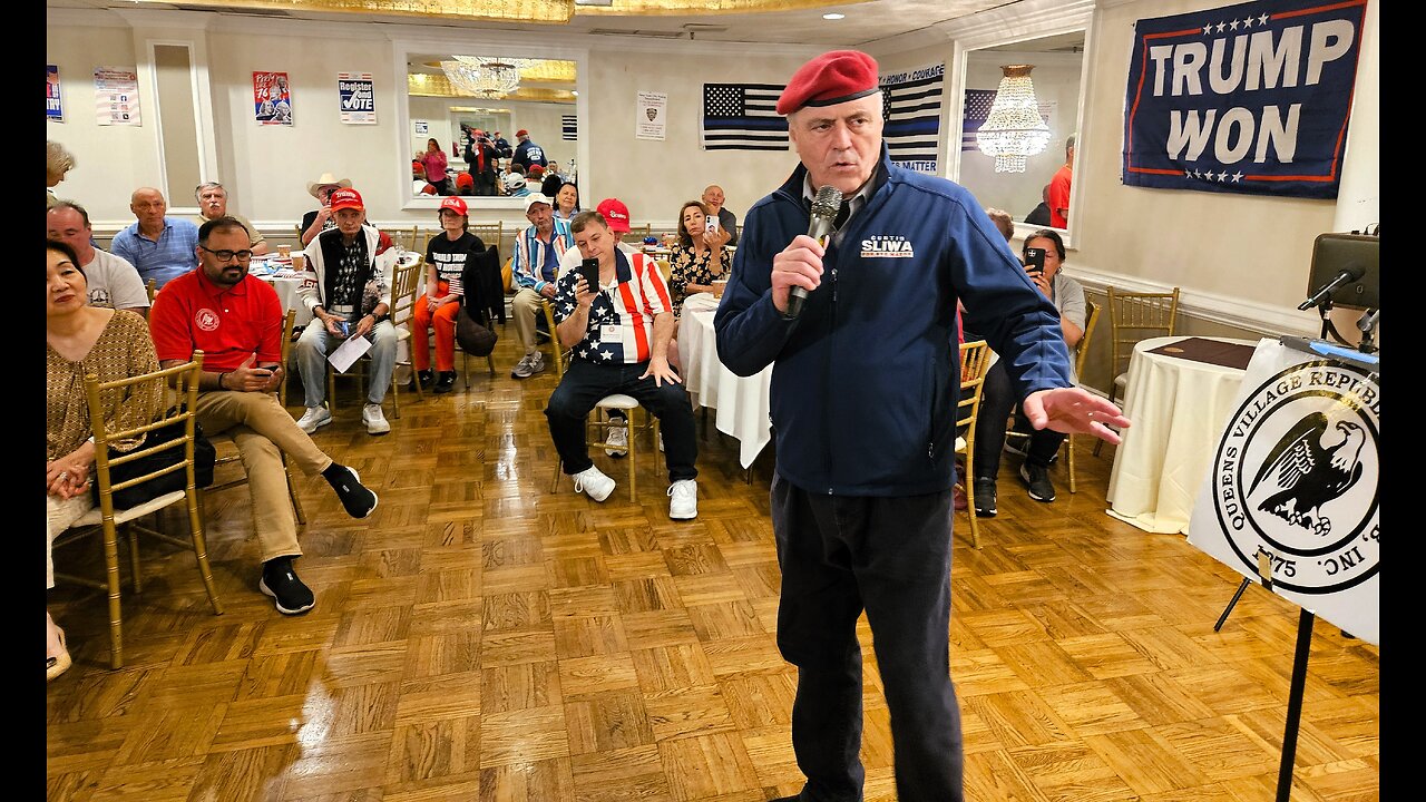 Curtis Sliwa speaks about the NYC mayors race at the June QVRC meeting