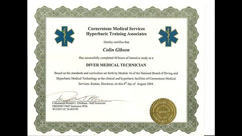 Diver Medical Technician. Roatan, Honduras.
