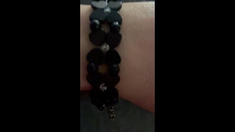 Black butterfly crystal bracelet