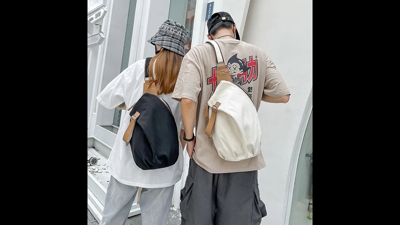 Canvas Casual Minimalist Large Capacity Single Shoulder Sling Bag