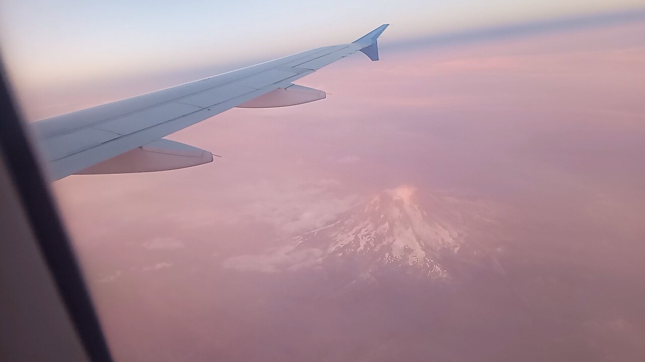 MT Rainier during Allegiant airlines flight through Washington