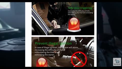 BANVIE Car Alarm System, Security Antitheft Alarm Systems with Keyless Entry, wi