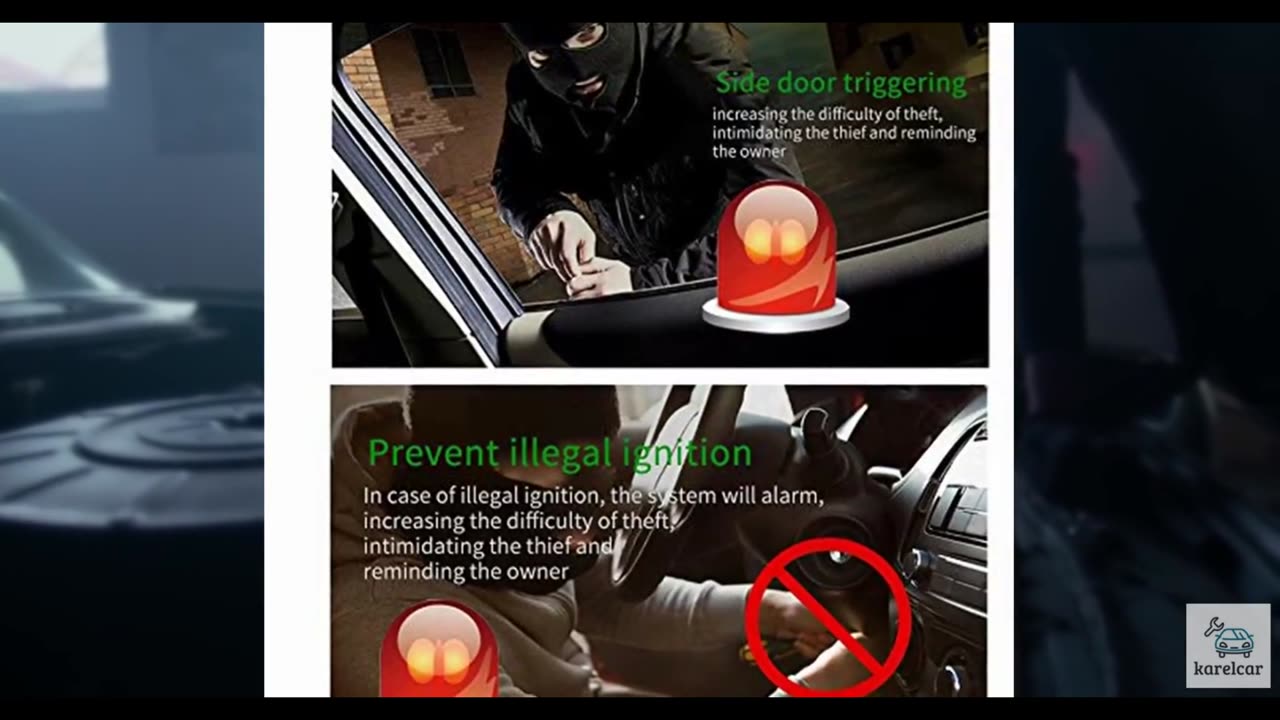BANVIE Car Alarm System, Security Antitheft Alarm Systems with Keyless Entry, wi