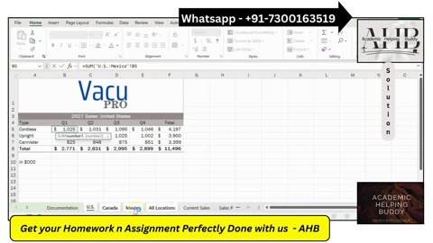 Excel Module 5-8 SAM Capstone Project A Tutorial - VacuPro (New Perspectives Excel 365)