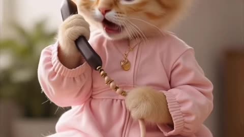 A beautiful cat expressing love to her partner