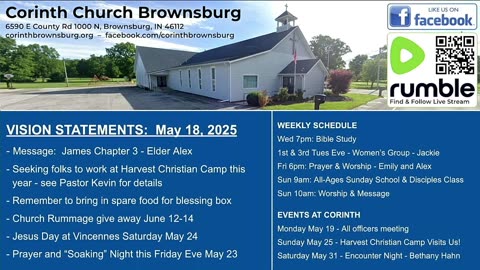 Corinth 5-18-2025: James Chapter 3