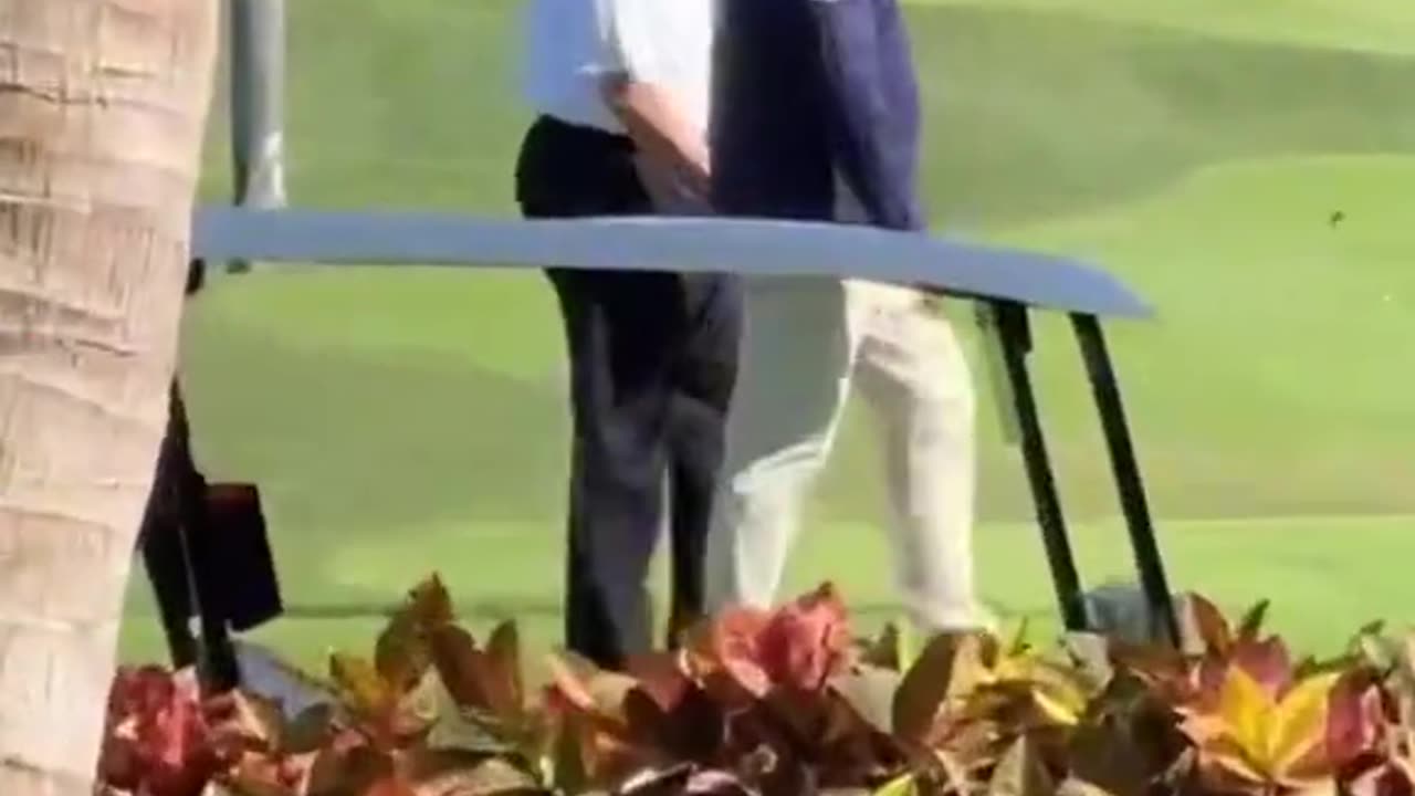 Trump was presented with a two-meter bronze statue of himself