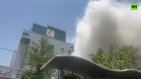 Smoke rises near Iran's Red Crescent as Israel bombs it vicinity