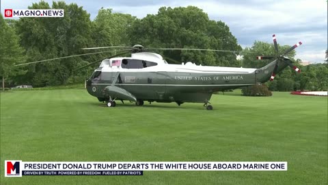 President Trump departs White House aboard Marine One for Crypto Dinner at Trump National Golf Club