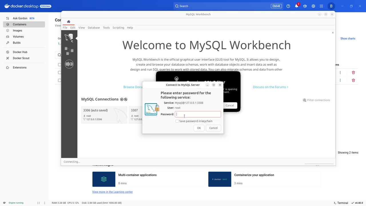 Docker Desktop - MySQL