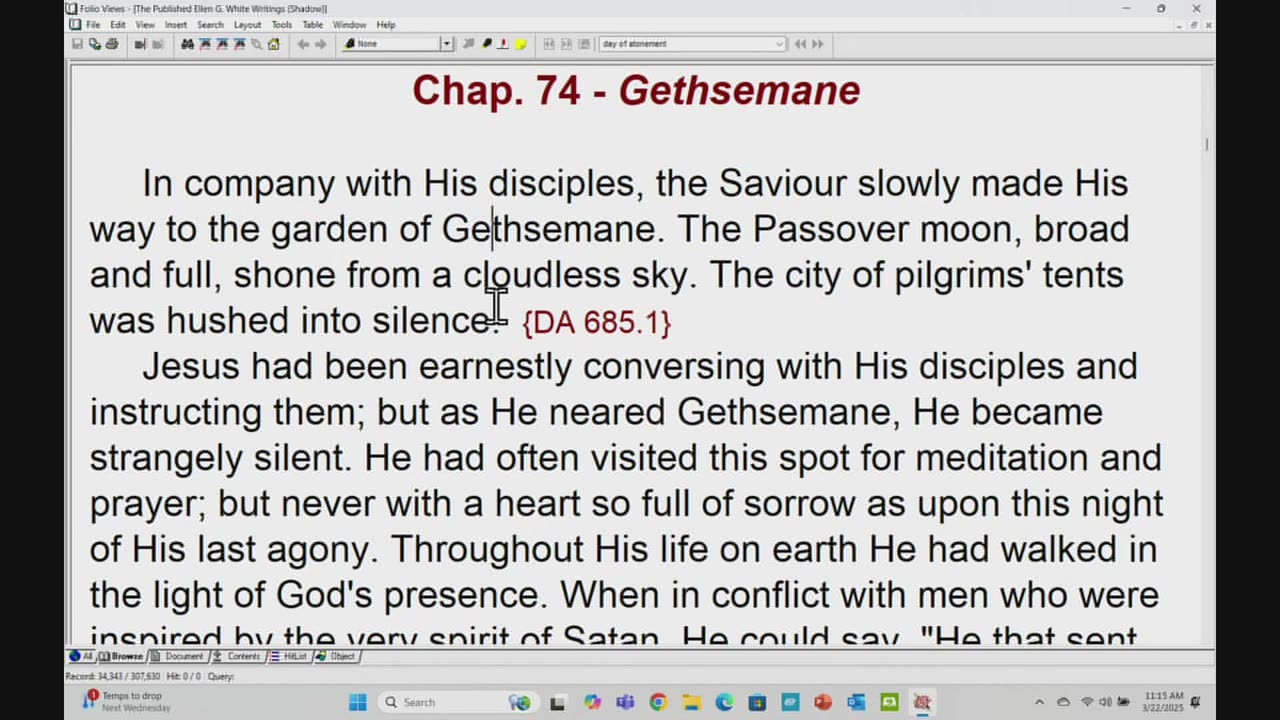 Sabbath, March 22, 2025