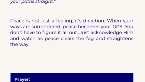 Peace That Directs My Steps