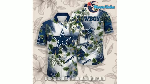 Dallas Cowboys Tropical Palm Leaf Hibiscus Blue Hawaiian Shirt Style