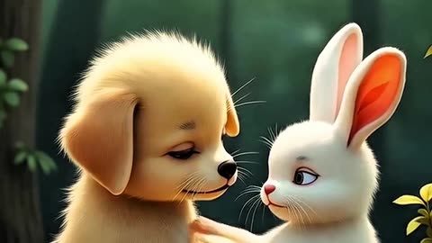 Brave Rabbit Saves the Cute Puppy | Heartwarming Animal Story 🐰🐶