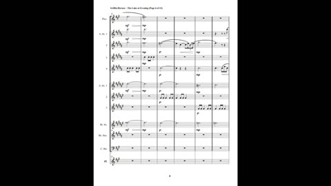 Charles Griffes – The Lake at Evening (Saxophone Nonet + Piccolo, Flute, Contrabassoon & Piano)
