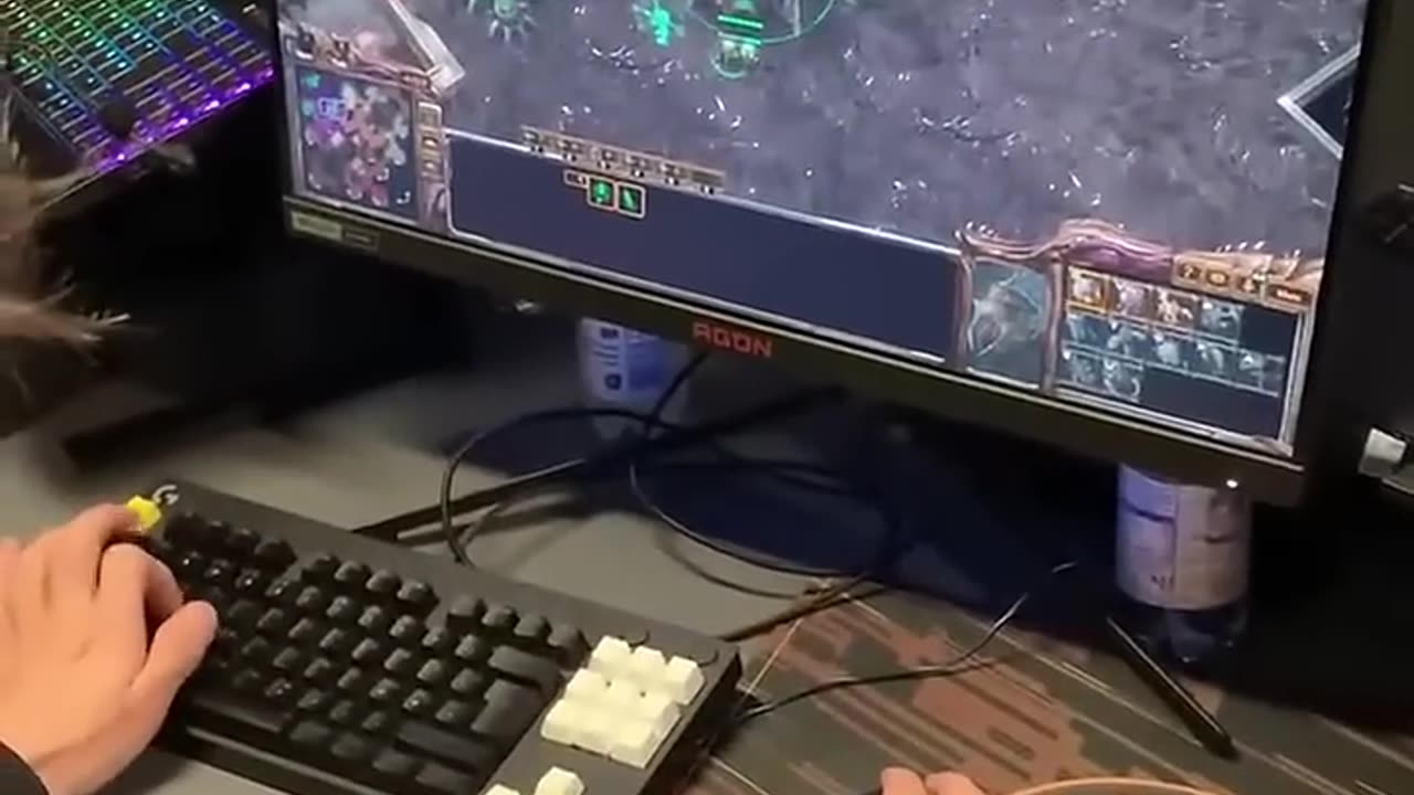 Keyboard and mouse view of the SC2 Player Serral