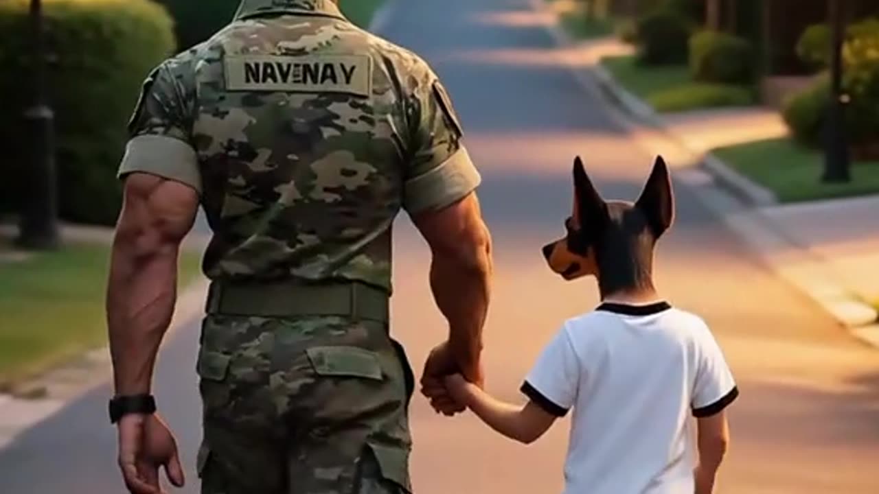 the puppy ran away from home but then dad found him because he loves