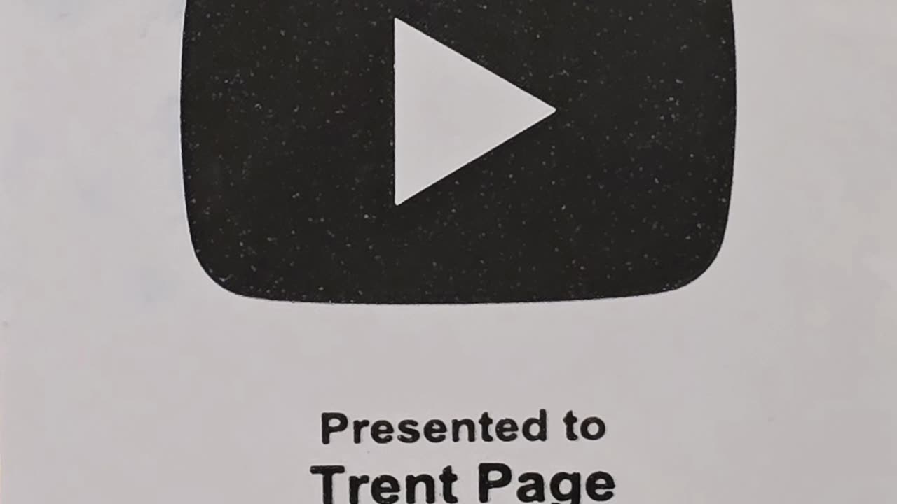 Trent Page's Youtube plaque.