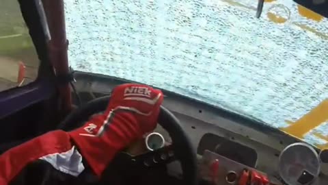 🤯✨ Flying Rock Shatters Rally Windshield—Unbelievable Impact! | FeedMyCuriosity
